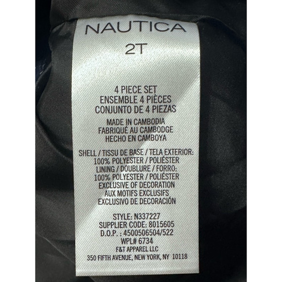 Nautica Formal Suit Jacket Single Button Notched Lapel Front Pocket Black 2T NWT - Picture 7 of 7